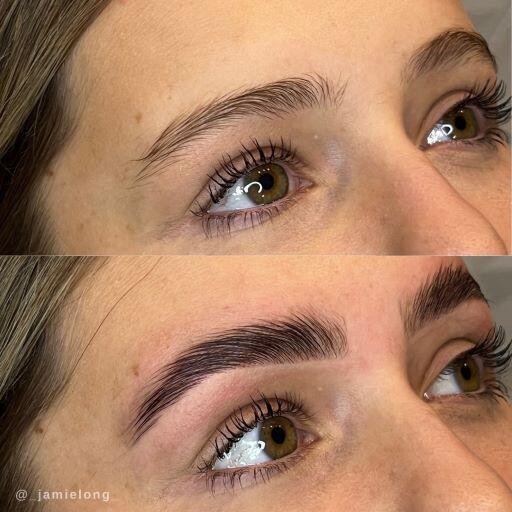 eyebrow tint before and after