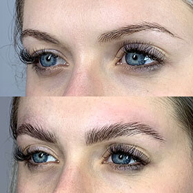brow lamination treatment before and after