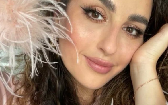 Close up selfie of Nikki Makeup wearing Brow Glue